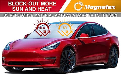 Magnelex Car Windshield Sunshade | Innovative No-Light-Pass Technology for Maximum Protection | Foldable Sun Shade Keeps Your Vehicle Cool | Fit for Cars, Trucks, and SUVs