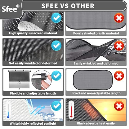 Sfee Retractable Car Window Sunshade