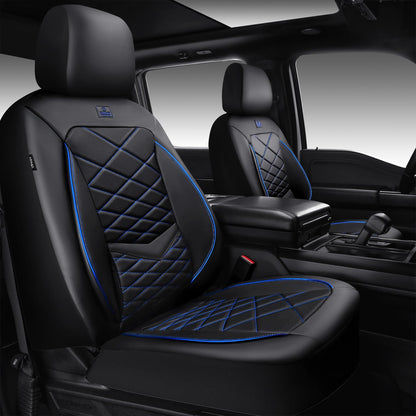CAR PASS Luxury Nappa Leather Seat Covers with Lumbar Support