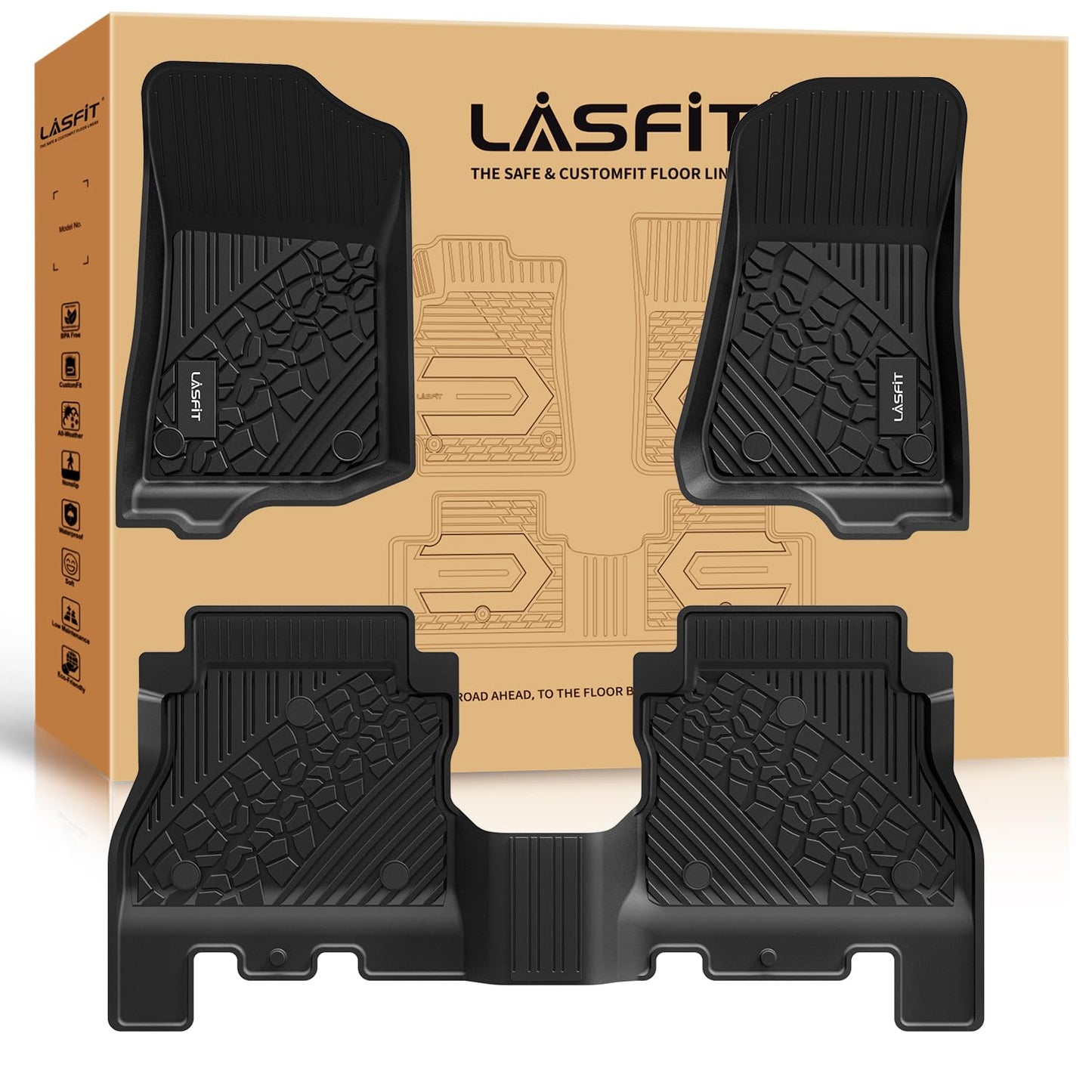 LASFIT Floor Mats Fit for Jeep