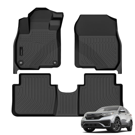 Auxko All Weather Floor Mats for Honda CRV 2023 2024 2025 Rubber TPE Floor MatS Cargo Liner Black