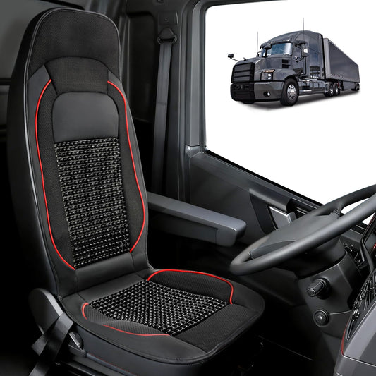JMTBNO Wooden Beaded Semi Truck Seat Cover