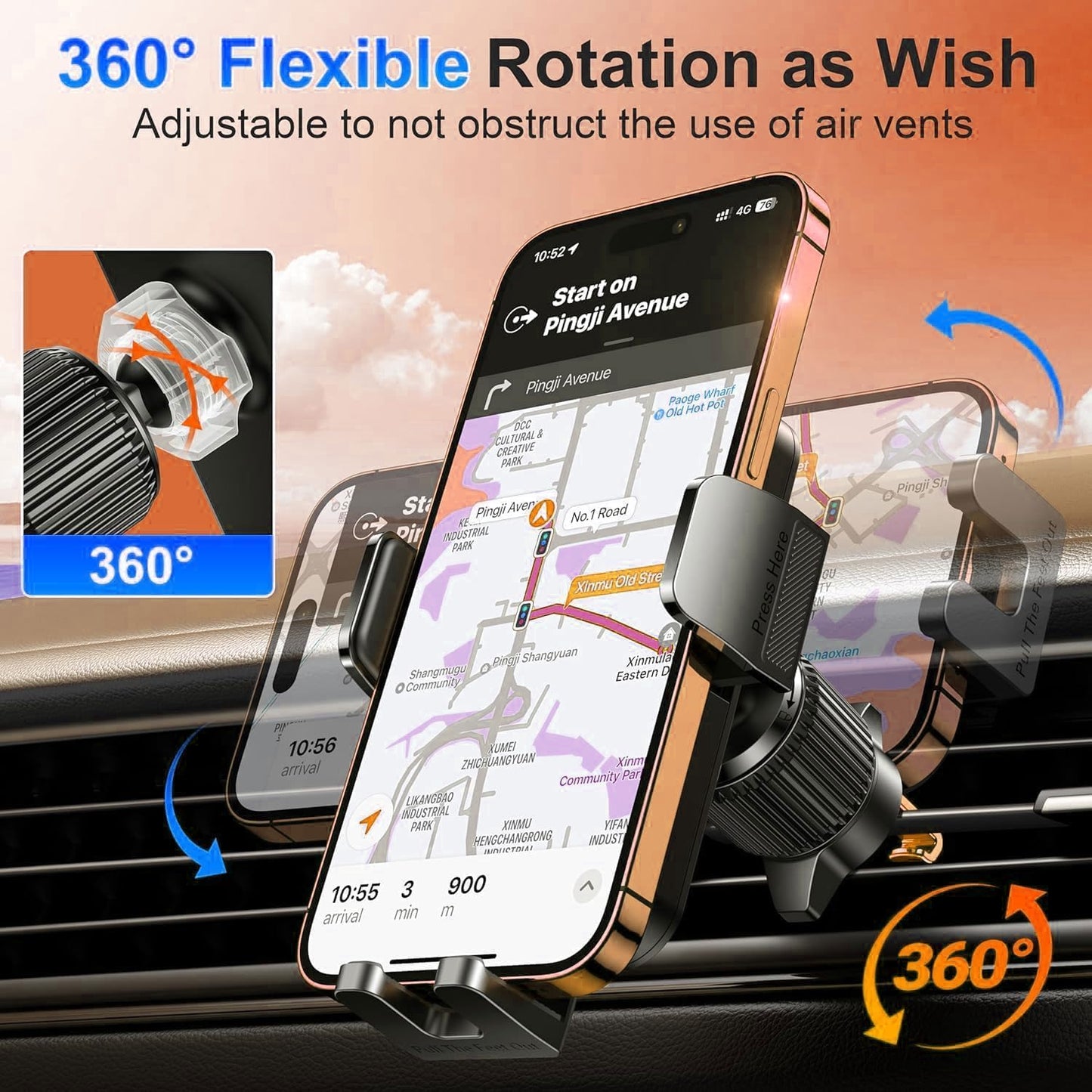 Qifutan Universal Car Phone Holder Mount