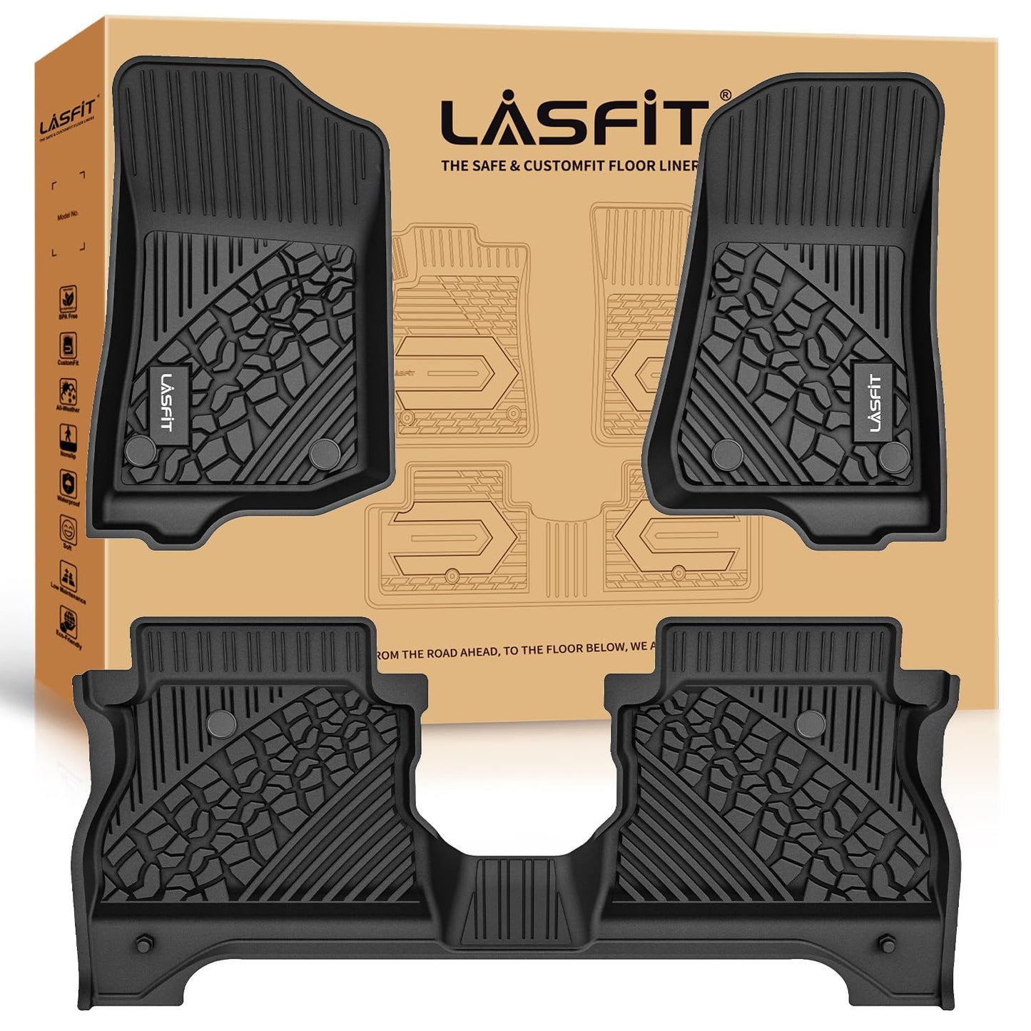 LASFIT Floor Mats Fit for Jeep