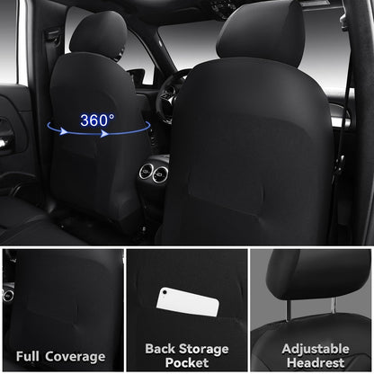 CAR PASS Luxury Nappa Leather Seat Covers with Lumbar Support