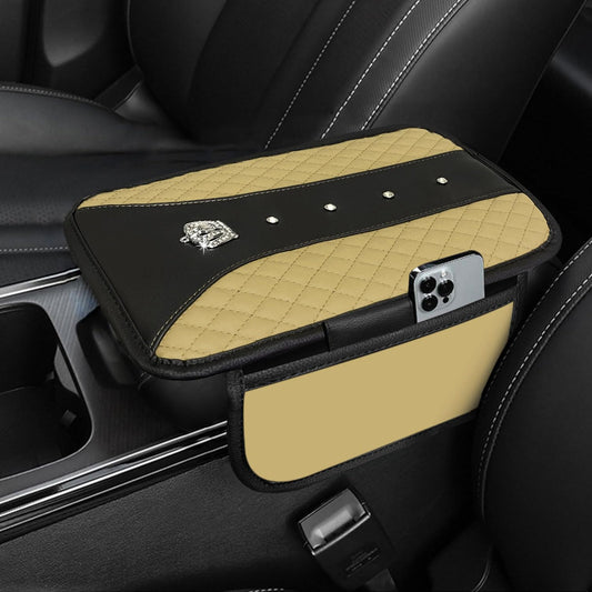 NBTEPEM Bling Crown Leather Armrest Cover