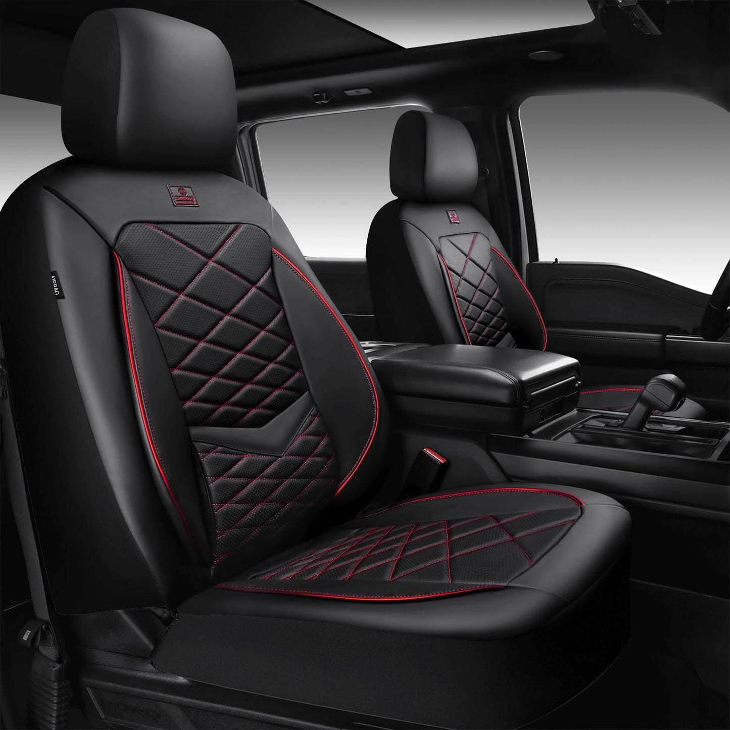 CAR PASS Luxury Nappa Leather Seat Covers with Lumbar Support