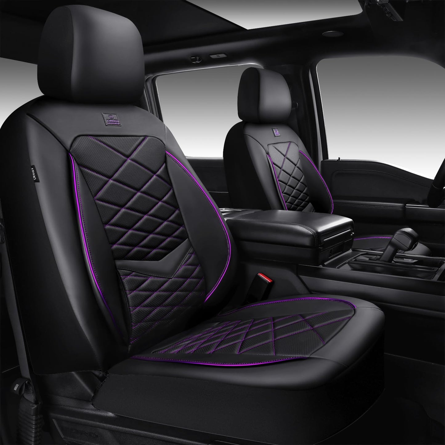 CAR PASS Luxury Nappa Leather Seat Covers with Lumbar Support