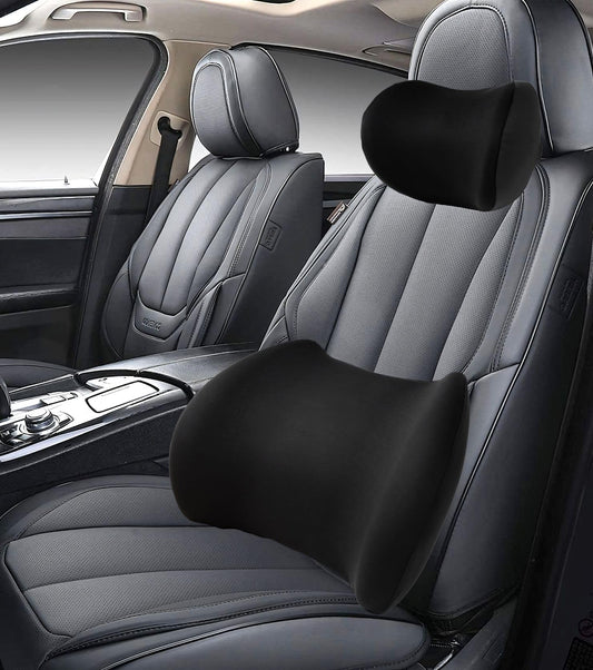LCYPQPQ Car Headrest and Lumbar Pillow Set