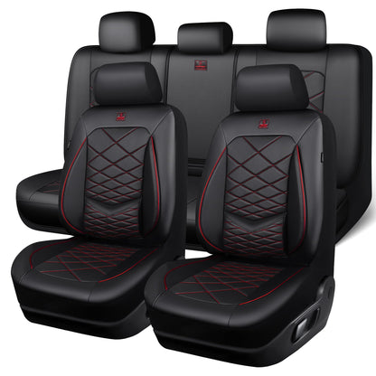 CAR PASS Luxury Nappa Leather Seat Covers with Lumbar Support