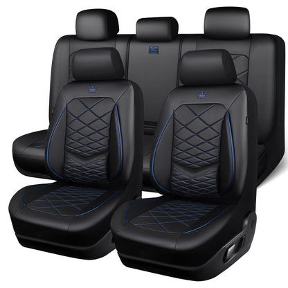 CAR PASS Luxury Nappa Leather Seat Covers with Lumbar Support