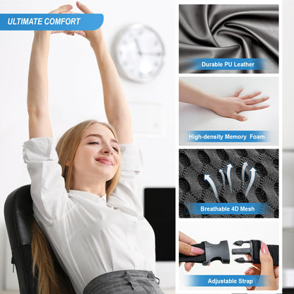 Memory Foam Lumbar Support Pillow for Car & Office