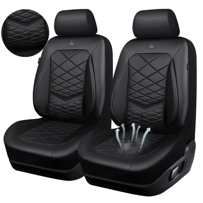 CAR PASS Luxury Nappa Leather Seat Covers with Lumbar Support