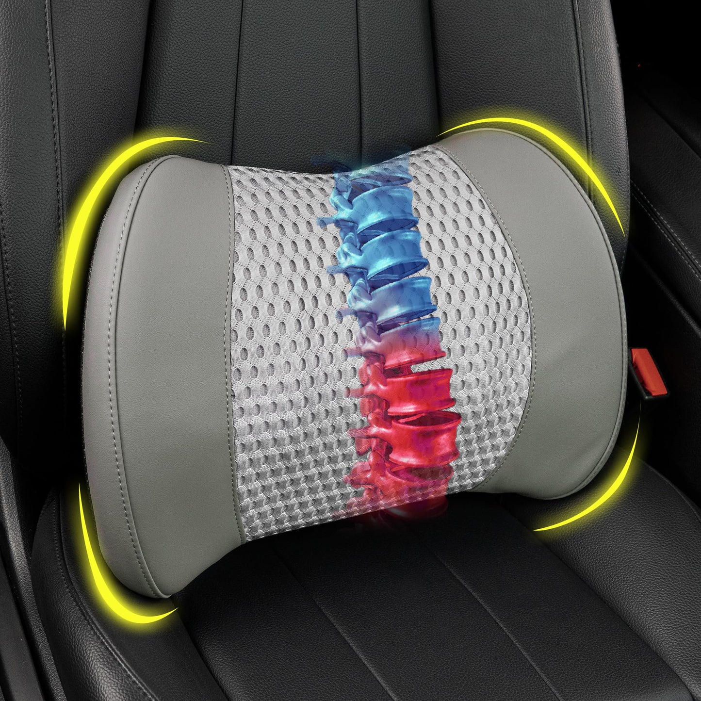 Memory Foam Lumbar Support Pillow for Car & Office