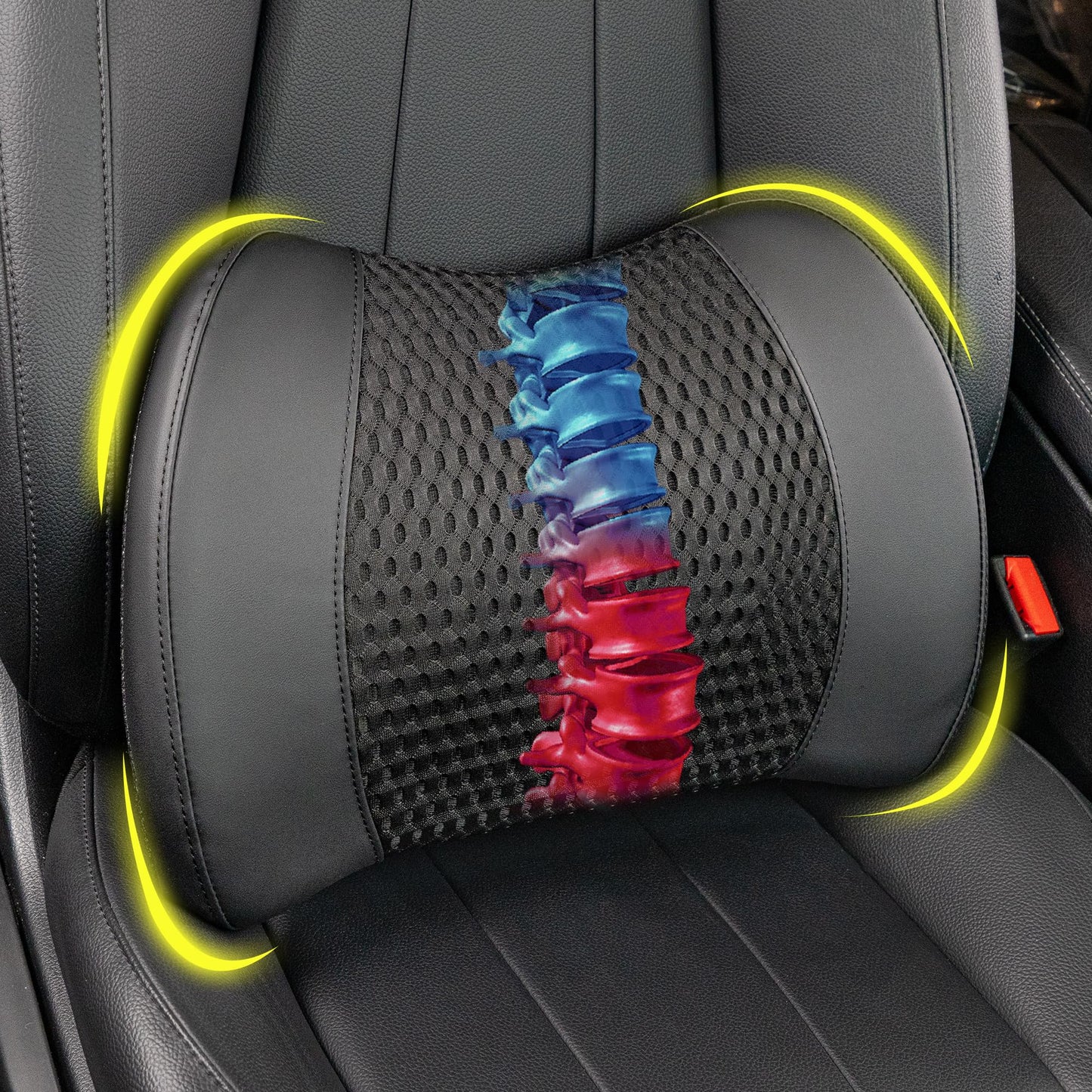 Memory Foam Lumbar Support Pillow for Car & Office